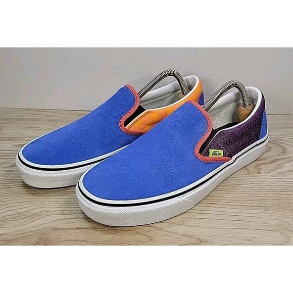 VANS Mix & Match Classic Slip-On Blue Suede Grape VANS Orange Check M 8/W 9.5 - Picture 3 of 14